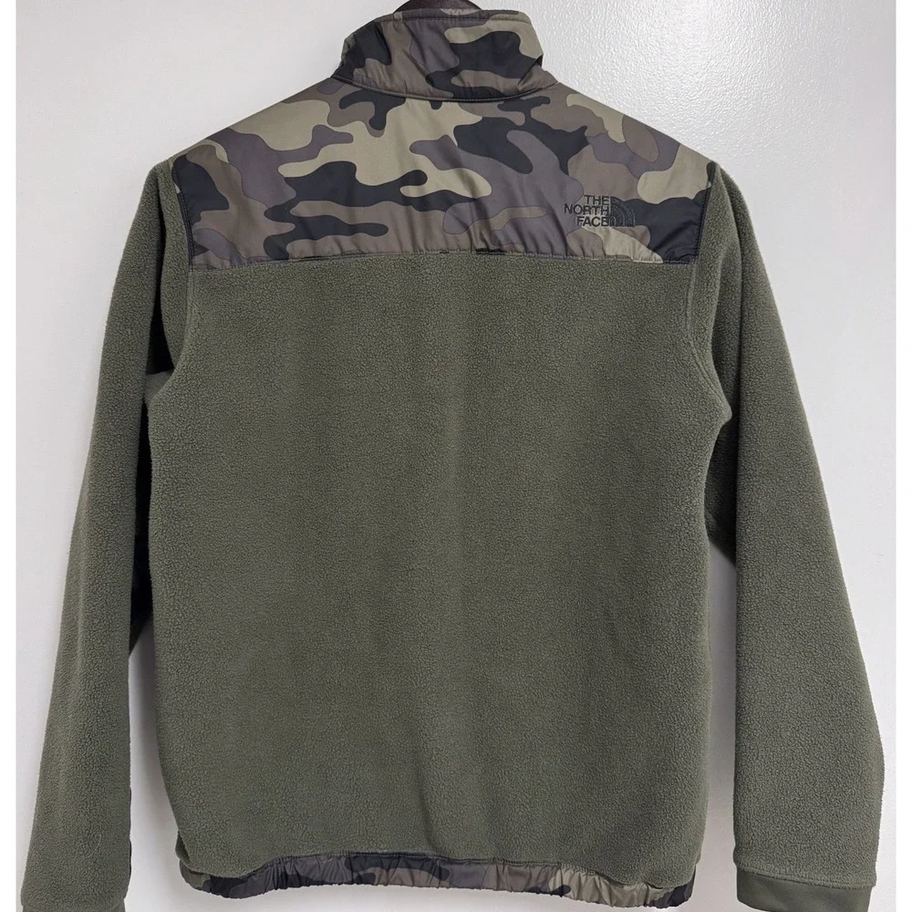 The North Face Boys Denali Fleece Jacket - Green Camo / Olive - Size Large 14/16